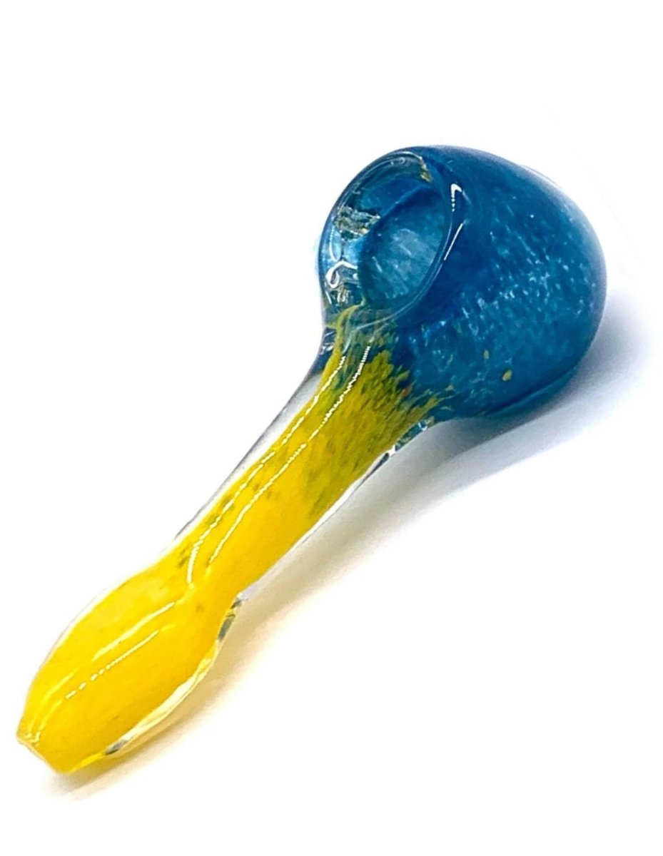 4 inch yellow fade glass spoon pipe