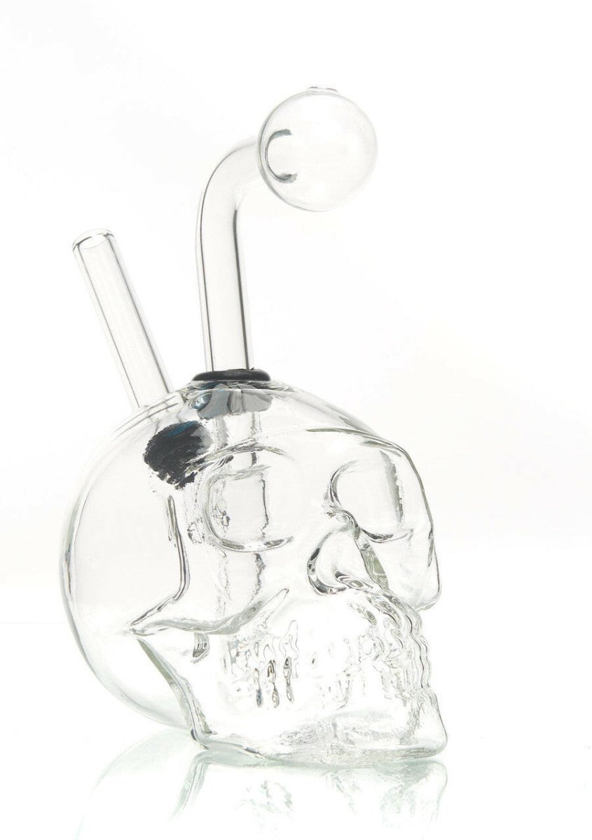 4" clear thick glass oil burner bubbler pipe - Simple Glass Pipe