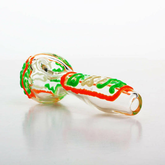 4" Glow in Dark glass Handpipe - Simple Glass Pipe