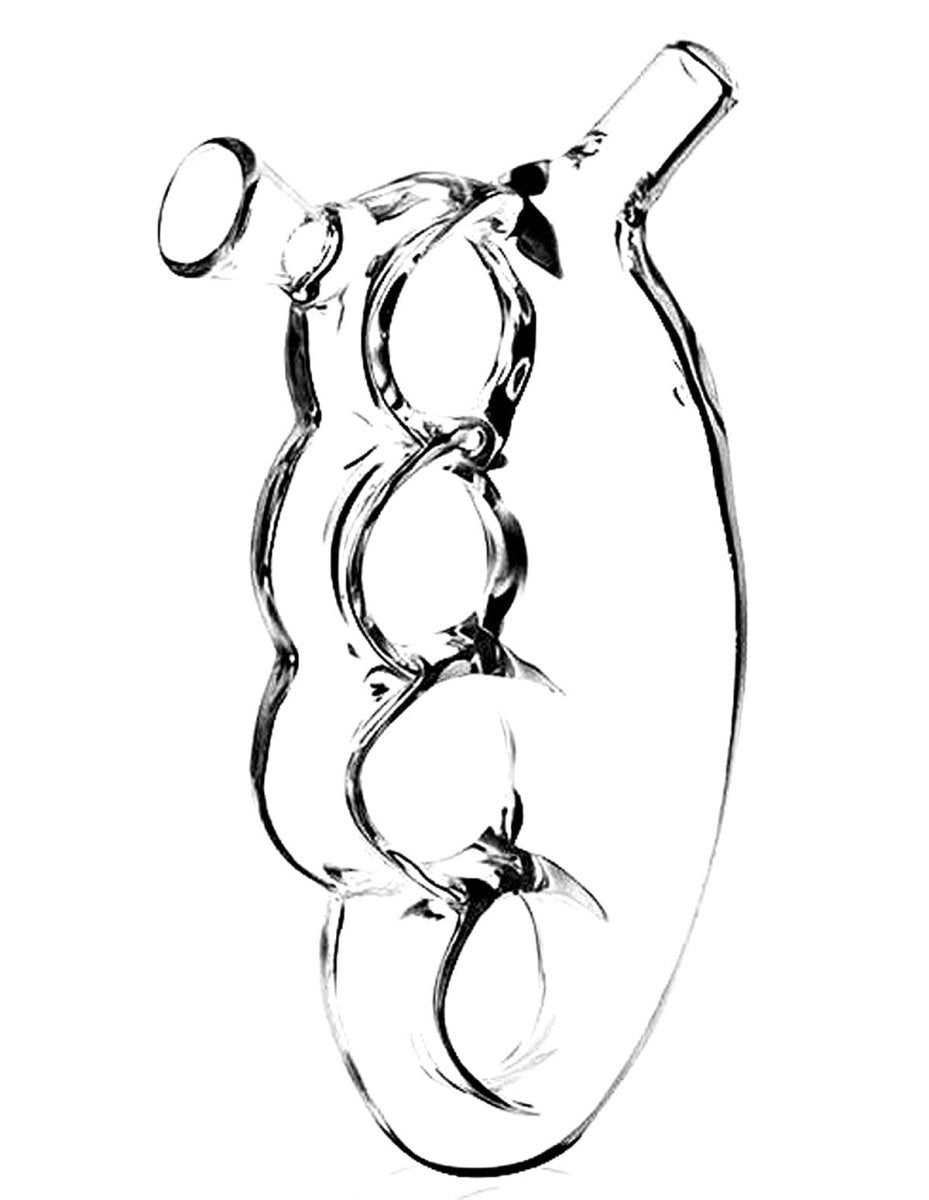 6 inch clear glass knuckle water pipe
