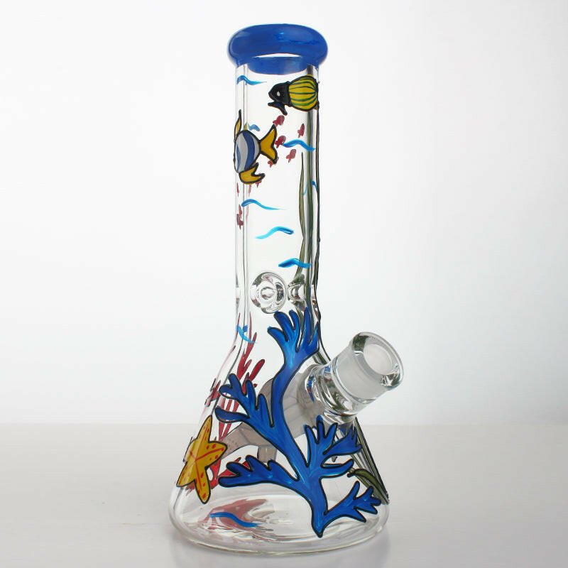 12" Beaker Sea World Glass Water Pipe - Simple Glass Pipe