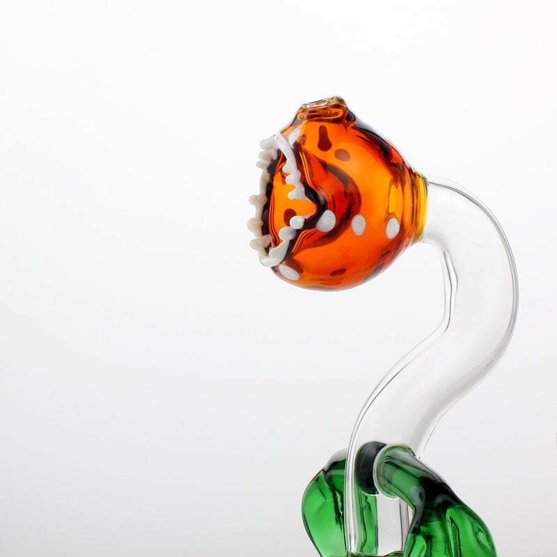 7" Man Eating Flower Glass Water Pipe - Simple Glass Pipe