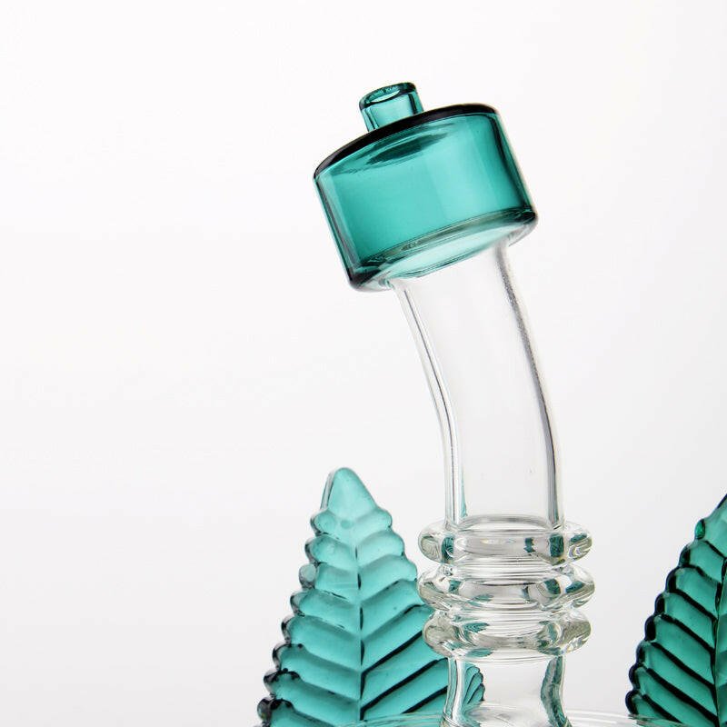 7" Leaf Glass Water Pipe Bend Neck - Simple Glass Pipe