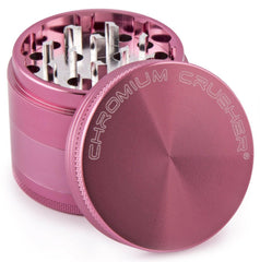 Chromium Crusher 1.6 Inch 4 Piece Tobacco Spice Herb Grinder pink colors - Simple Glass Pipe