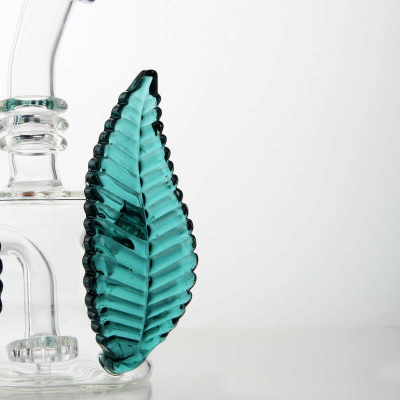 7" Leaf Glass Water Pipe Bend Neck - Simple Glass Pipe