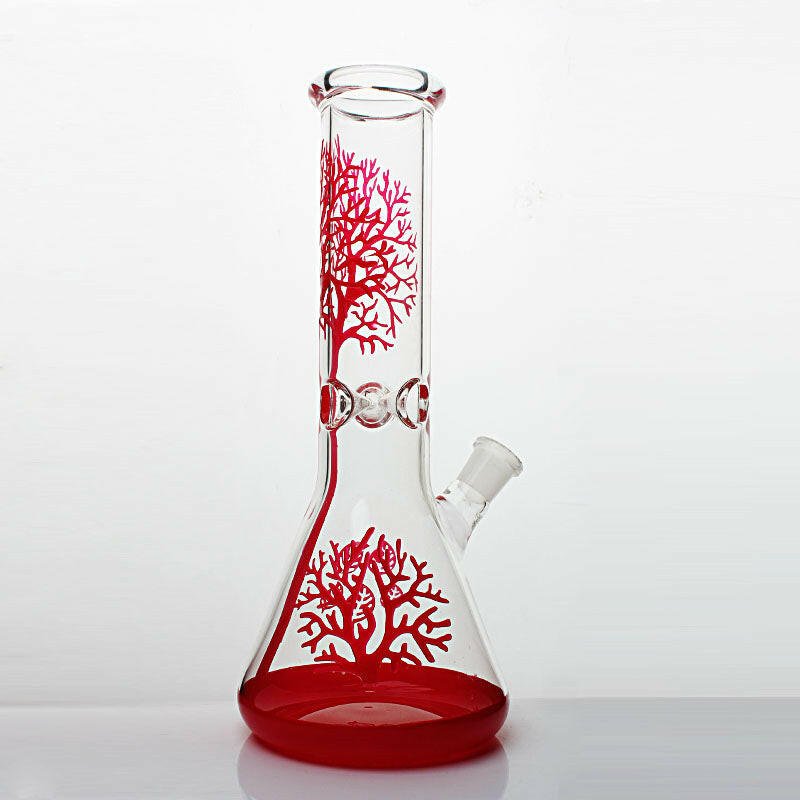 Yellow tree-design beaker water pipe alternate view