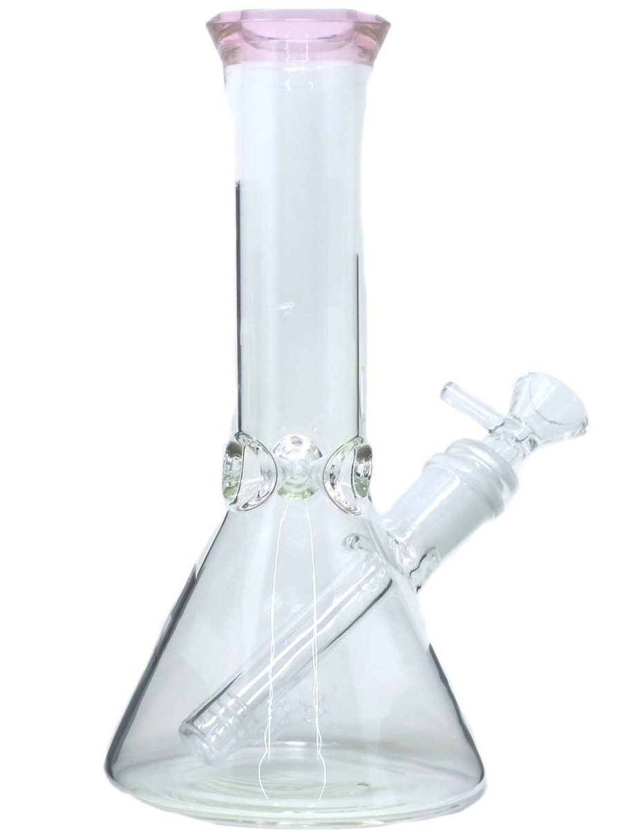 8" Glass Beaker Bong Pipe - Simple Glass Pipe