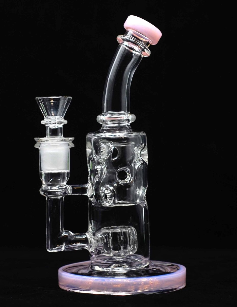 8.5" Heavy Straight Glass Water Pipe with Matrix Perc - Simple Glass Pipe