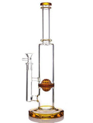 14" Glass Straight Honeycomb ball Glass Water Bong Pipe - Simple Glass Pipe