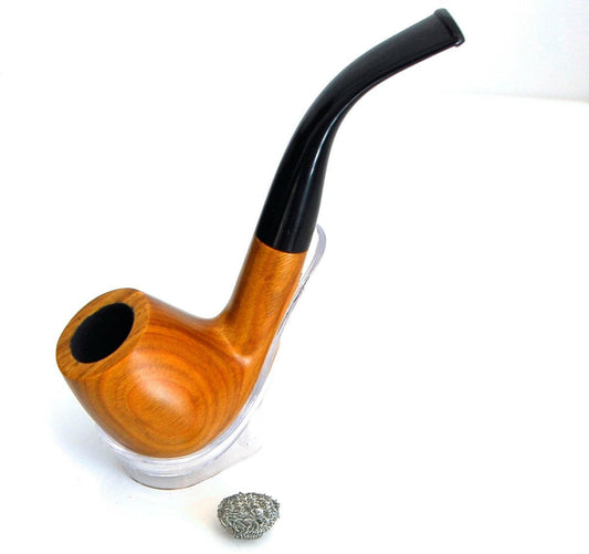 Billiard Bent sandal wood hand craft Tobacco Pipe,5.25 " long, - Simple Glass Pipe