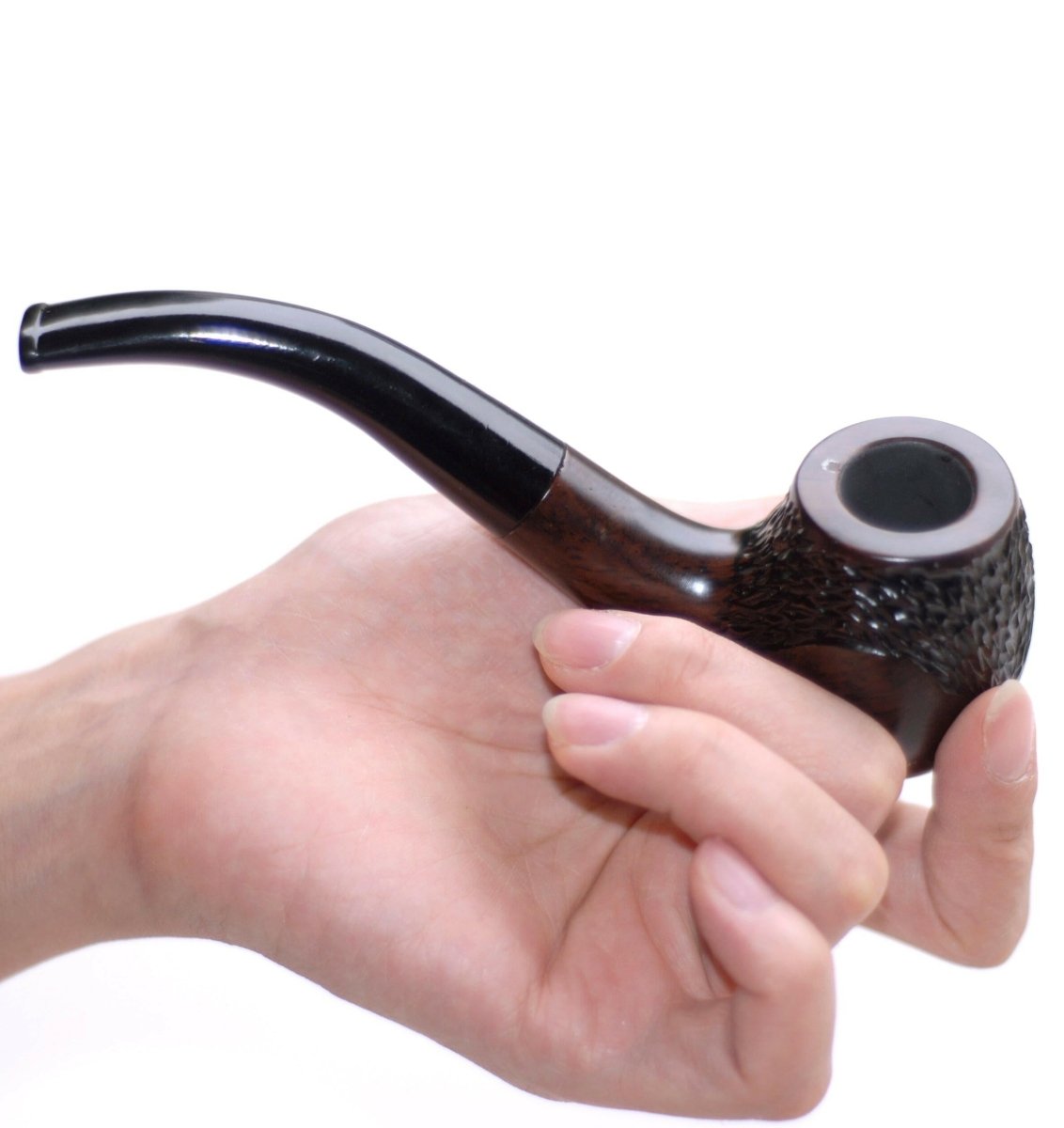 ShowJade Tobacco Pipe Handmade from Sandalwood (Rosewood) #9L - Simple Glass Pipe