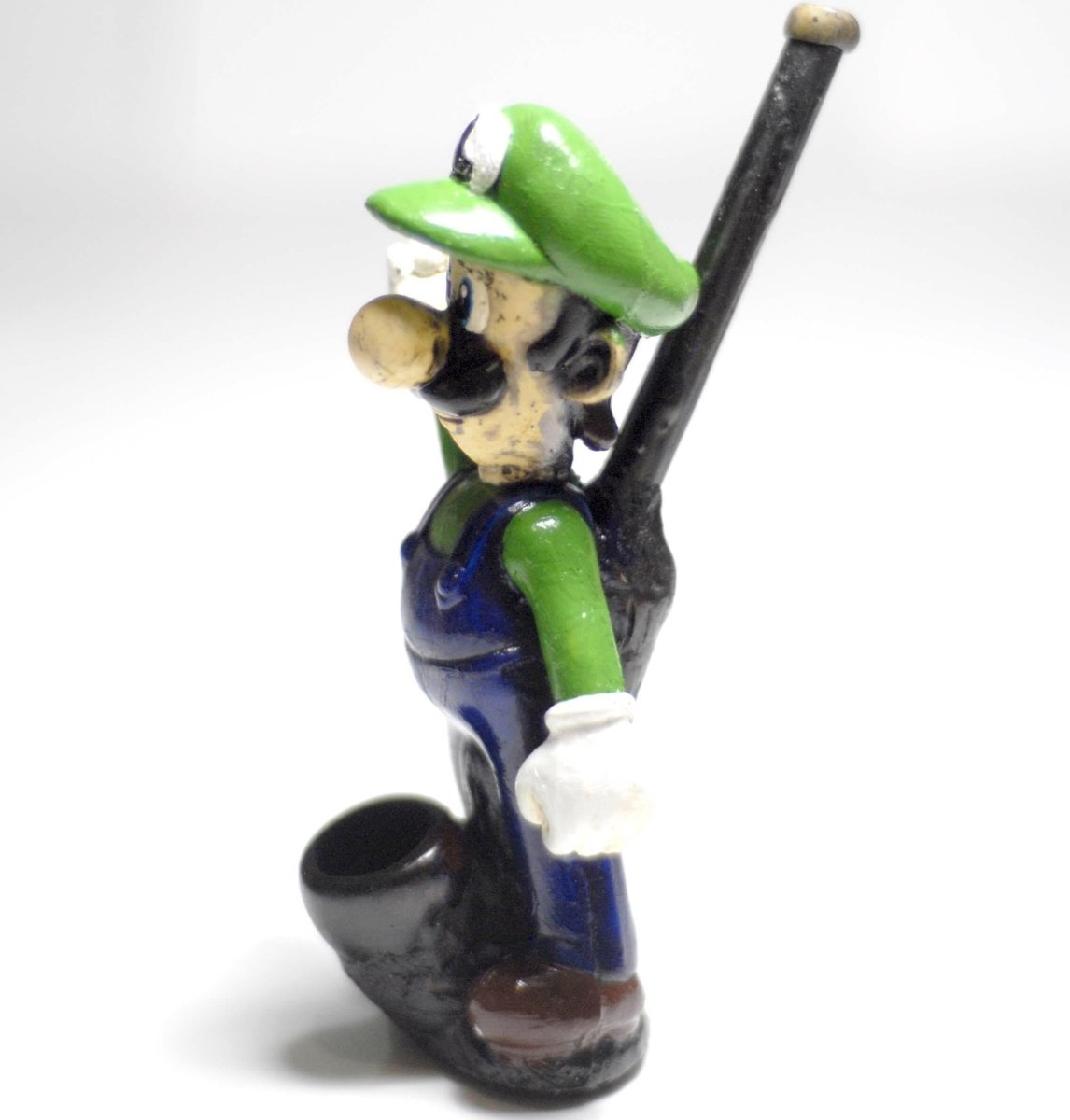 Luigi ceramic character pipe alternate view