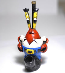 eugene krabs from SpongeBob SquarePants figured handmade ceramic tobacco pipe - Simple Glass Pipe