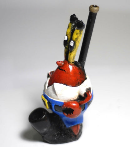 Eugene Krabs ceramic character pipe alternate view