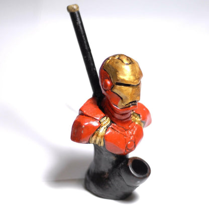 Iron Man Tony Stark handmade ceramic tobacco pipe