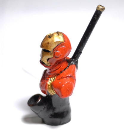 Iron Man ceramic character pipe alternate view