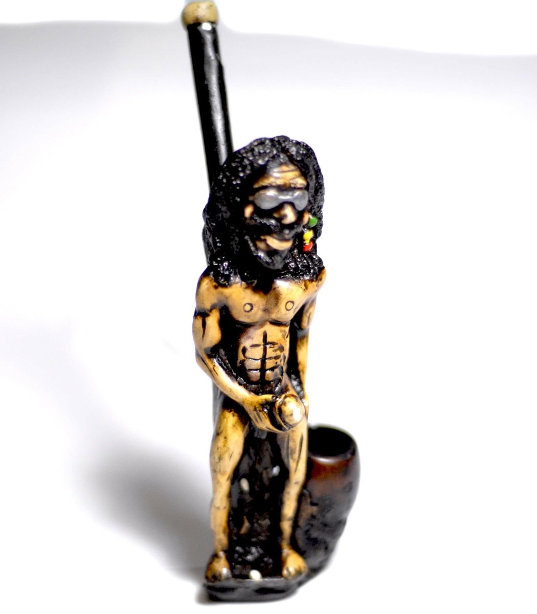 Masturbating Rasta Jimmca Man handmade ceramic Tobacco pipe - Simple Glass Pipe