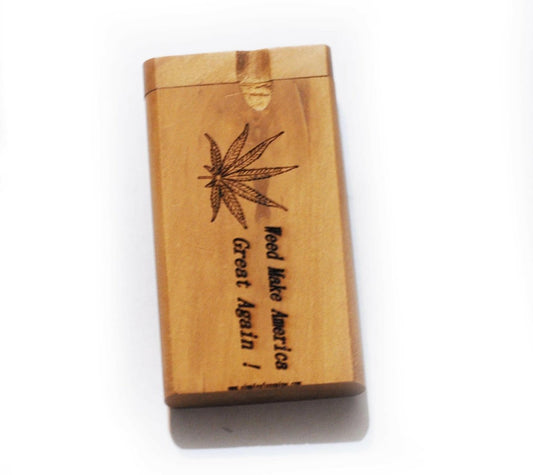 Weed Make America Great Again wood dogout pipe with bat - Simple Glass Pipe