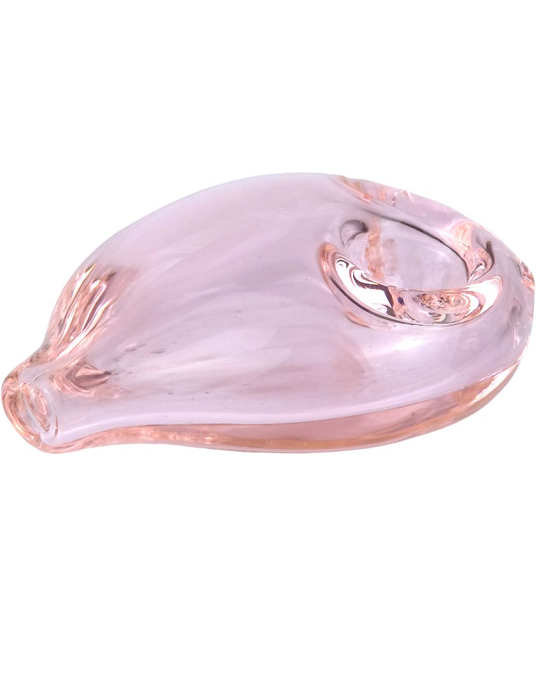 pink heart glass hand pipe side view