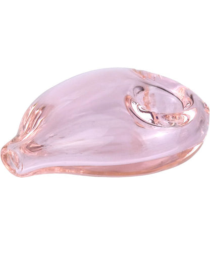 pink heart glass hand pipe side view