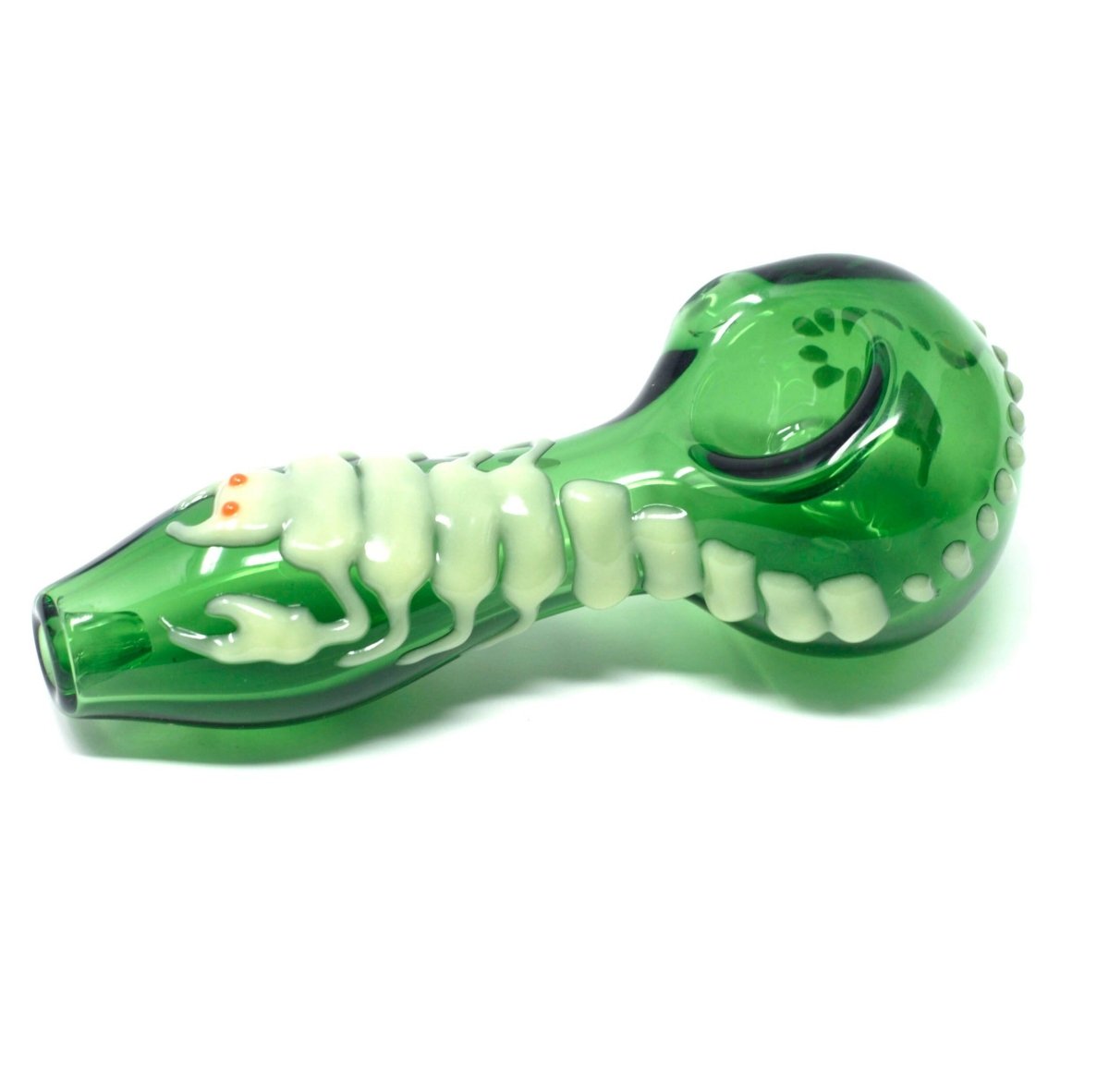 4-inch green glow scorpion glass hand pipe