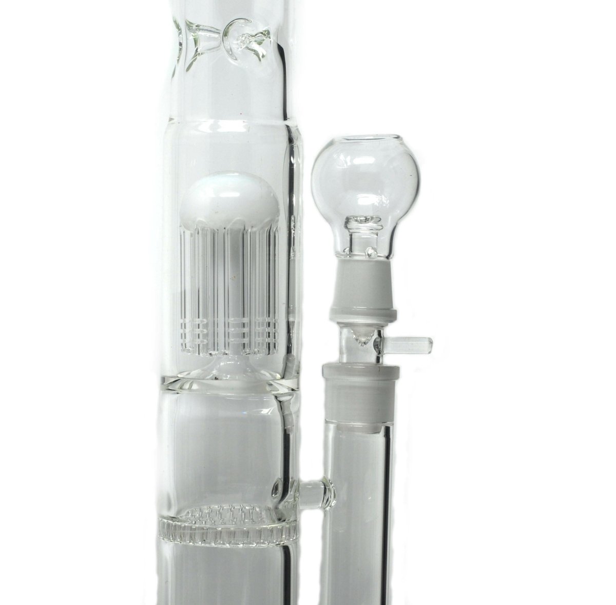 Honeycomb and tree percolator detail in 19-inch glass water pipe