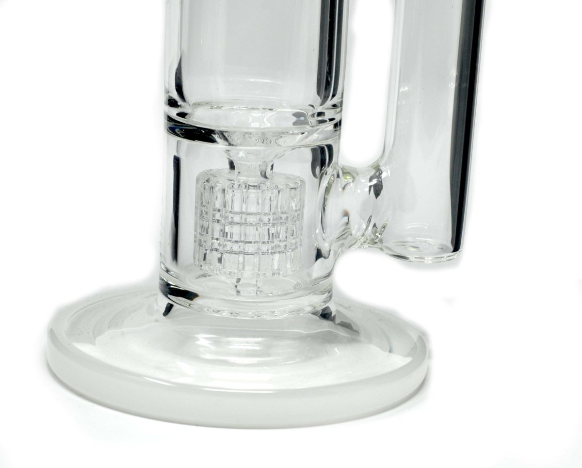 Tall clear multi-perc glass water pipe alternate view