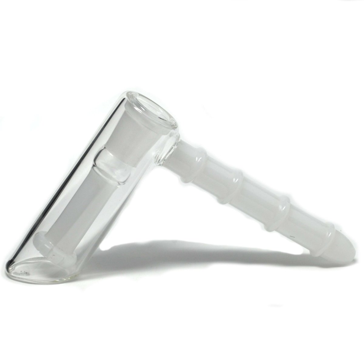 6-inch milky white and clear hammer glass pipe