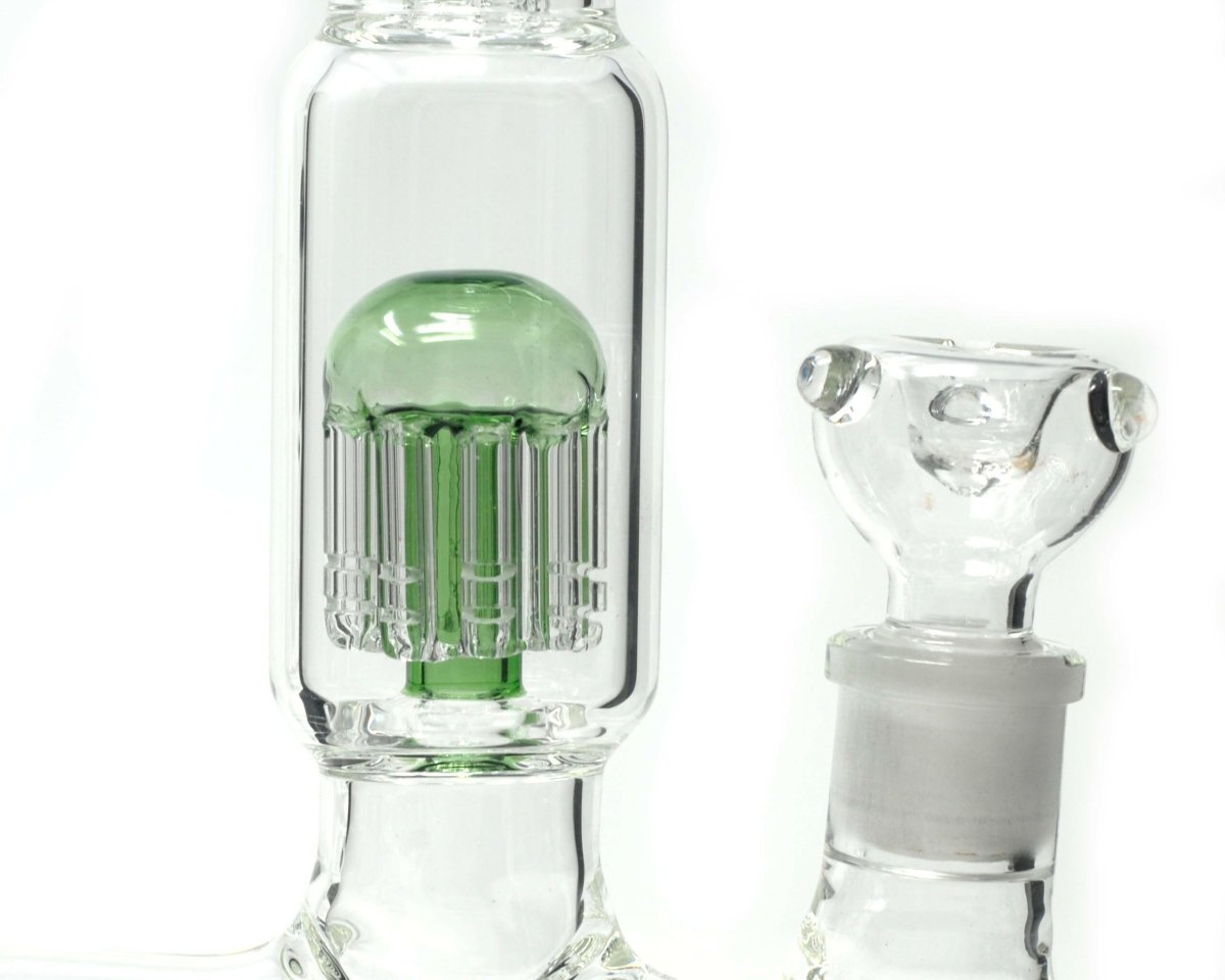11" Inline 8 arms tree shower head perculators glass water pipe. - Simple Glass Pipe
