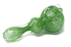 4" Dot Green Spoon glass pipe - Simple Glass Pipe