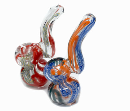 Color-spun mini glass bubbler alternate view