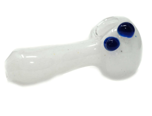 3" White Frit Glass Spoon Pipe - Simple Glass Pipe