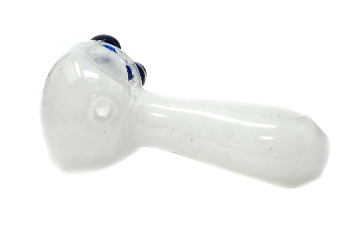 3" White Frit Glass Spoon Pipe - Simple Glass Pipe