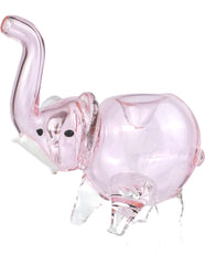 4.5" Pink mini elephant glass Animal spoon pipe