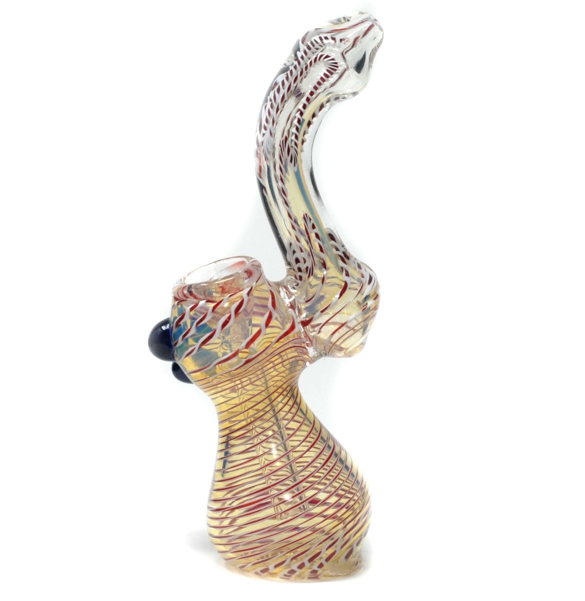 6-inch white art glass bubbler pipe