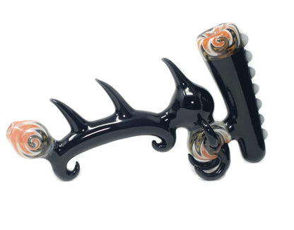 7-inch alien dark-spike glass bubbler pipe