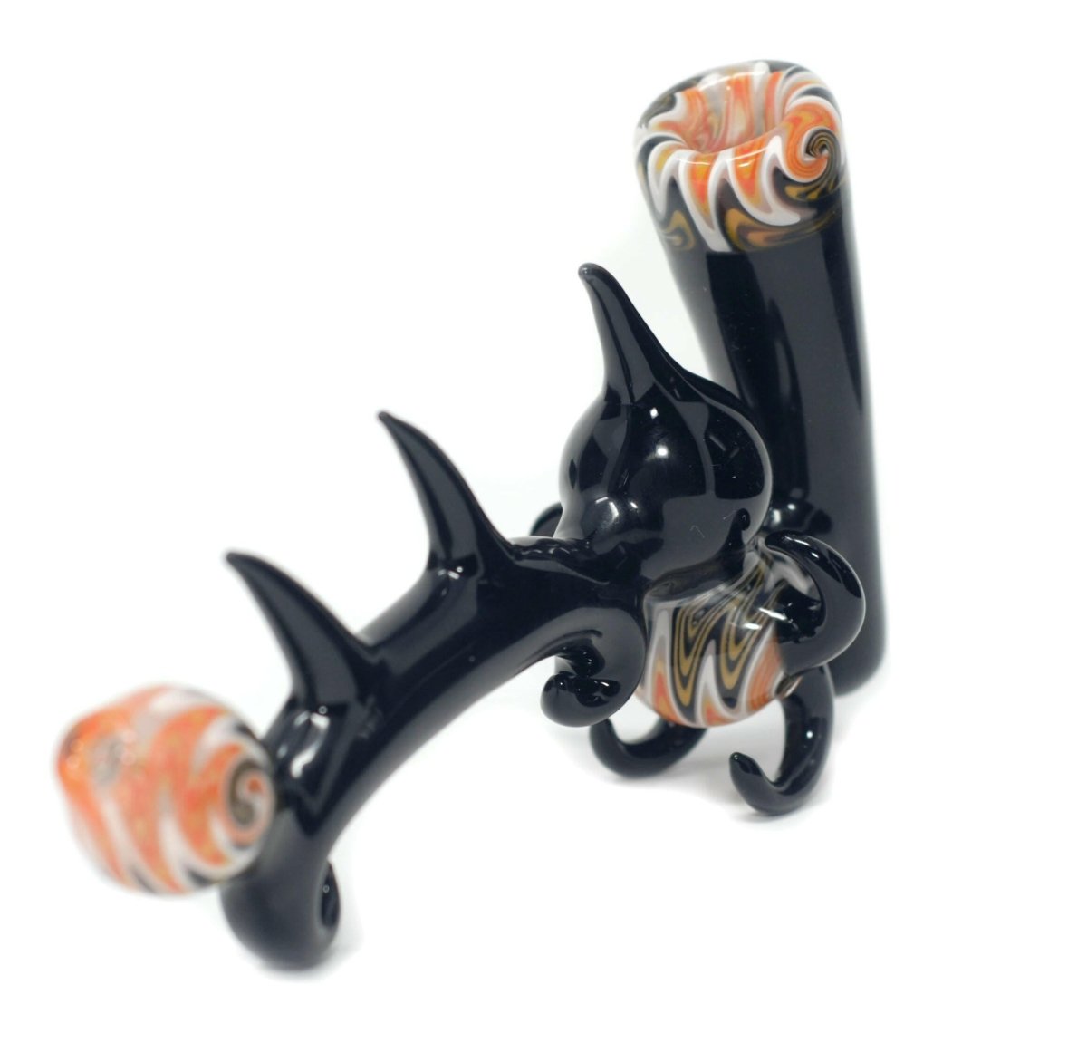 7" Alien Dark Spike Shape Glass bubbler pipe - Simple Glass Pipe