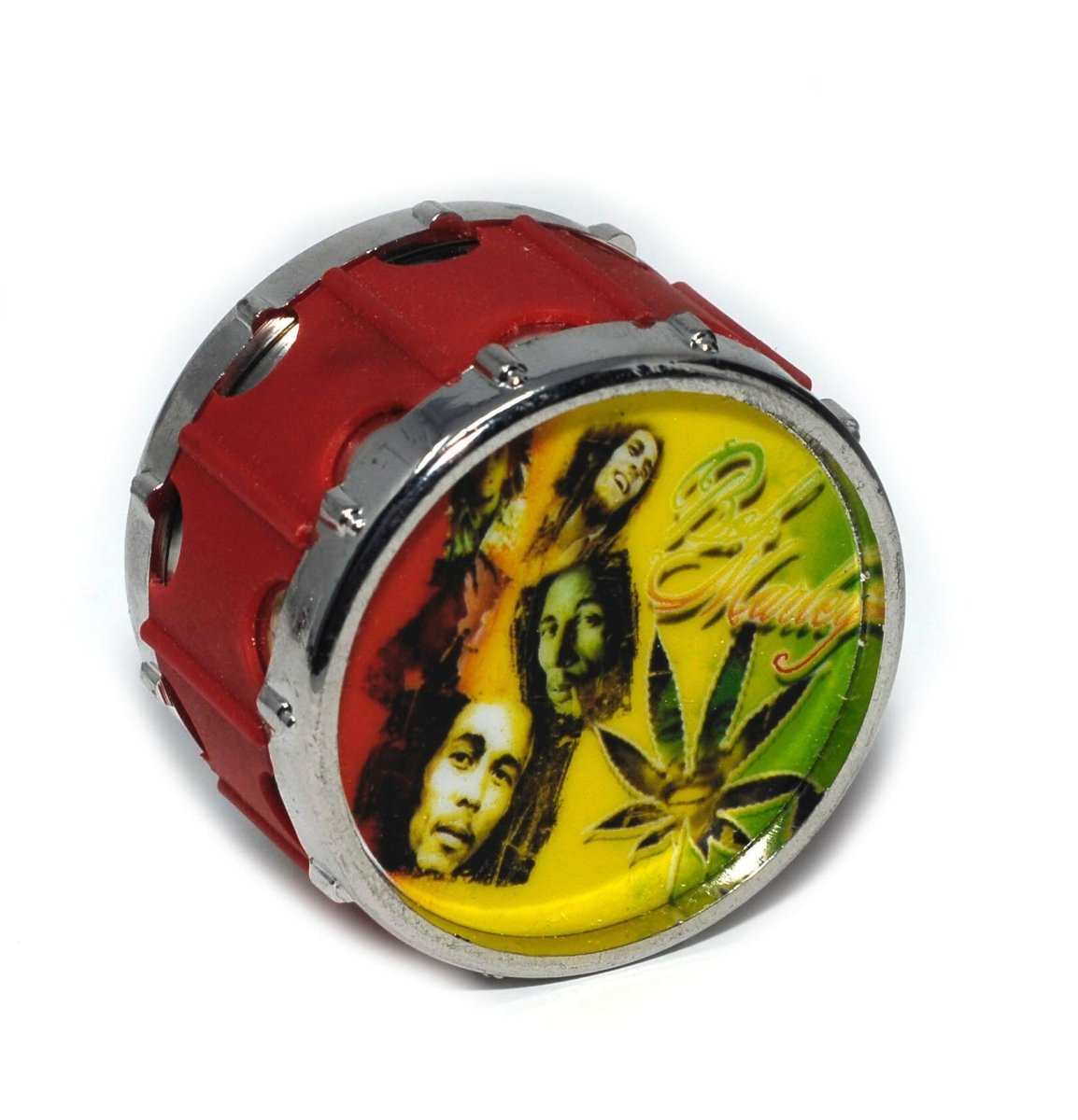 Bob Marley Drum Tobacco Grinder - Simple Glass Pipe