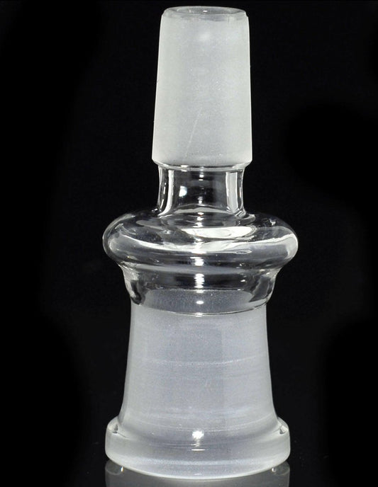 Glass 14mm male to 18mm famale adapter. - Simple Glass Pipe