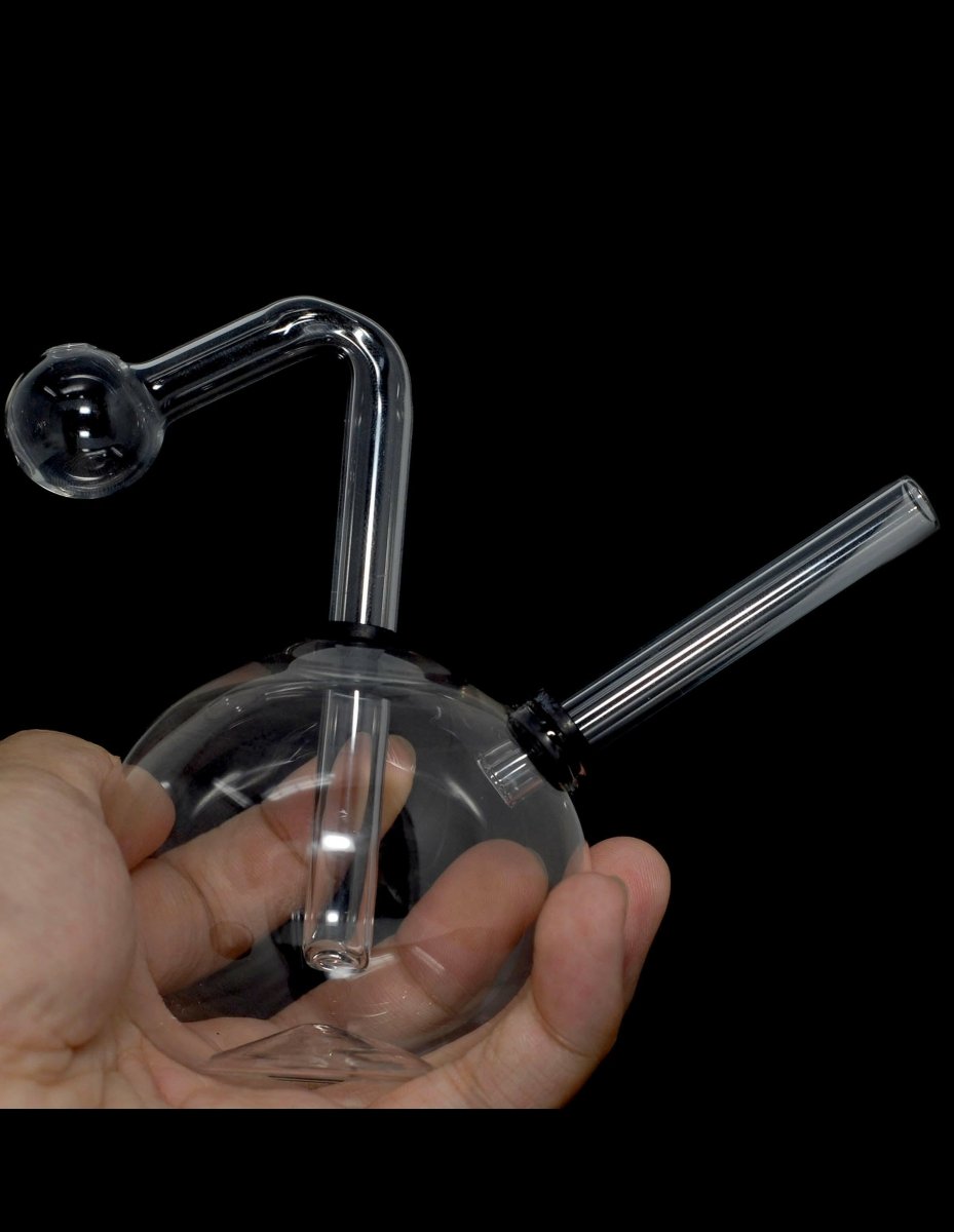 Ball Shaped oil Burner Bubbler Waterpipe 1ct - Simple Glass Pipe