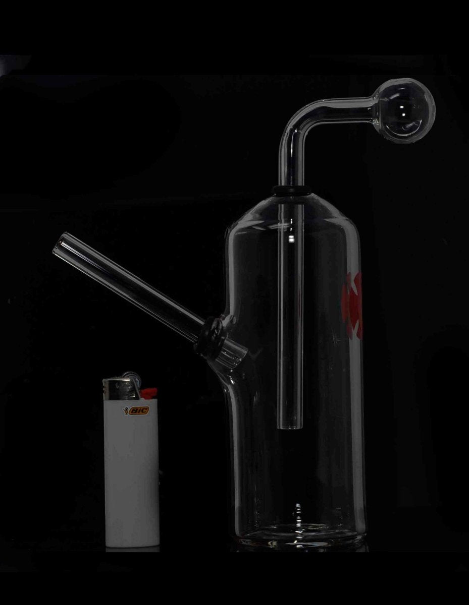 7" Heavy Thick Clear Glass Oil Burner Bubbler Pipe - Simple Glass Pipe