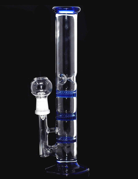 11" Glass 3 layer Honeycomb Perc with Ice Pinch Water pipe - Simple Glass Pipe