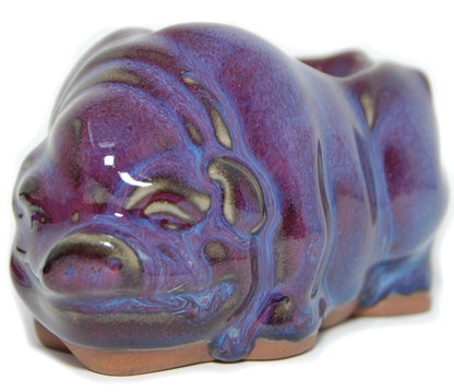 ShowJade China Jun Ceramic Cute Piggy Pig Tobacco Pipe Stand Artistic Rack - Simple Glass Pipe