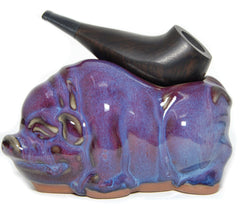 ShowJade China Jun Ceramic Cute Piggy Pig Tobacco Pipe Stand Artistic Rack - Simple Glass Pipe