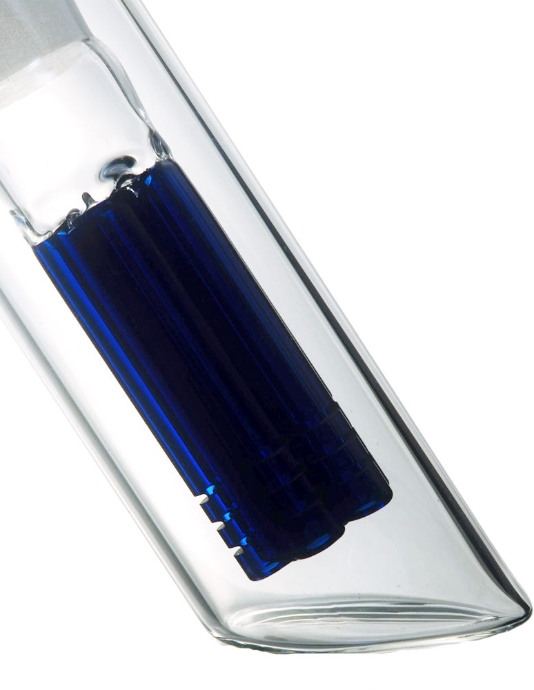 6-arm tree percolator detail in blue hammer glass pipe