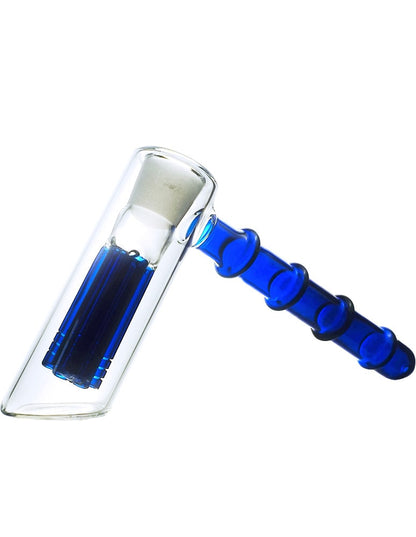 6-inch blue 6-arm tree perc hammer glass pipe