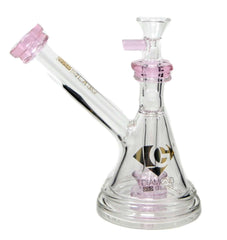 6" Pink Glass Water Pipe - Simple Glass Pipe