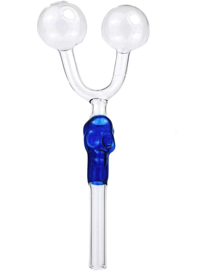 5" Glass Slingshot Skull Oil Burner Pipe – Double Bowl