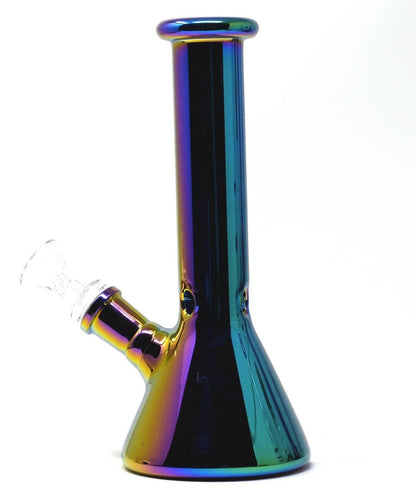 iridescent beaker bong side view