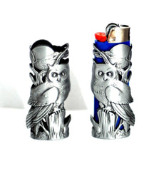 Owl Mystic Metal Lighter Case for BIC brand Lighter, 1pc - Simple Glass Pipe